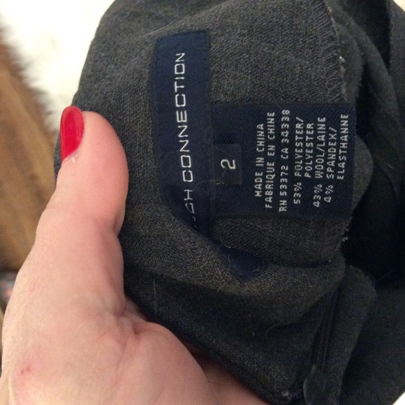 Gray French Connection Wool Trouser Pants 2 - Picture 9 of 9